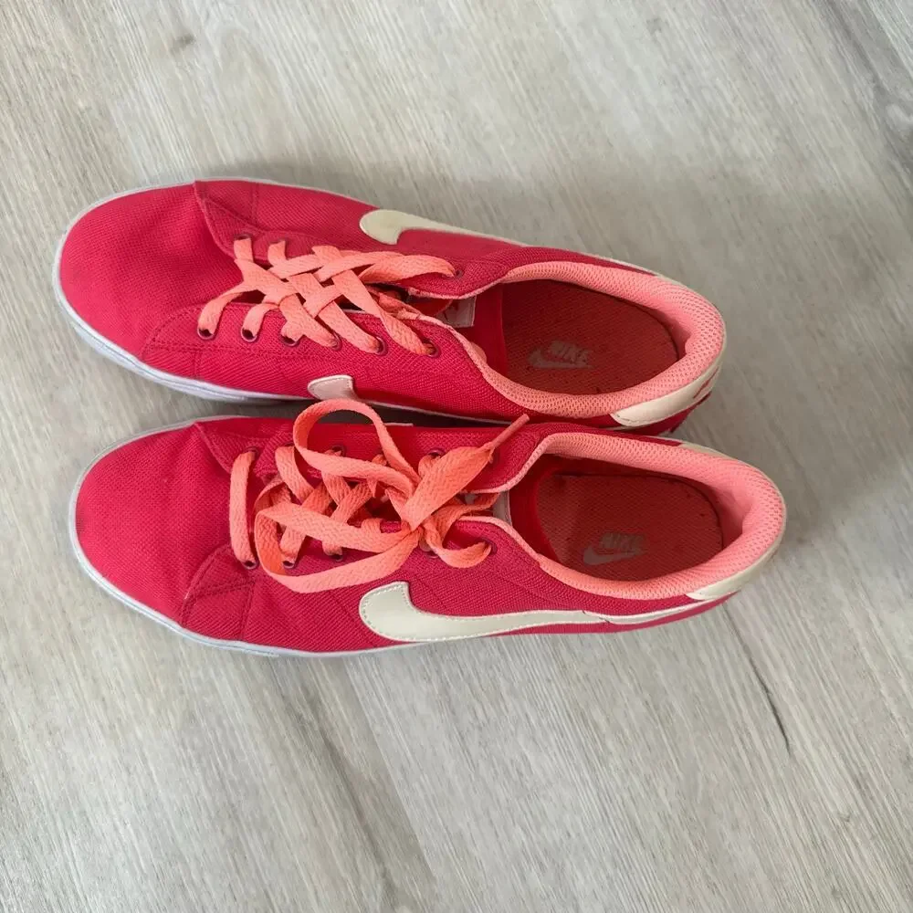 Nike Sweet Classic Canvas Sneakers Bright Coral Pink Low Top Shoes Size 12